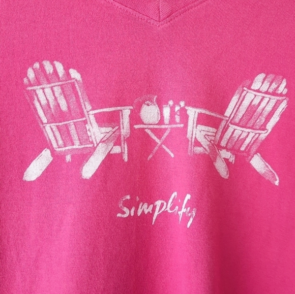Life is Good Pink Simplify Long Sleeve Tee S - Picture 3 of 6